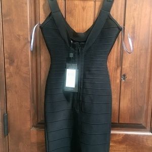 NWT Herve Leger Black XS Sidney Dress Nordstrom
